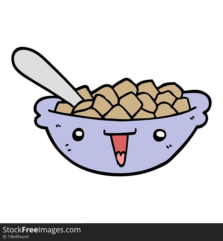 cute cartoon bowl of cereal