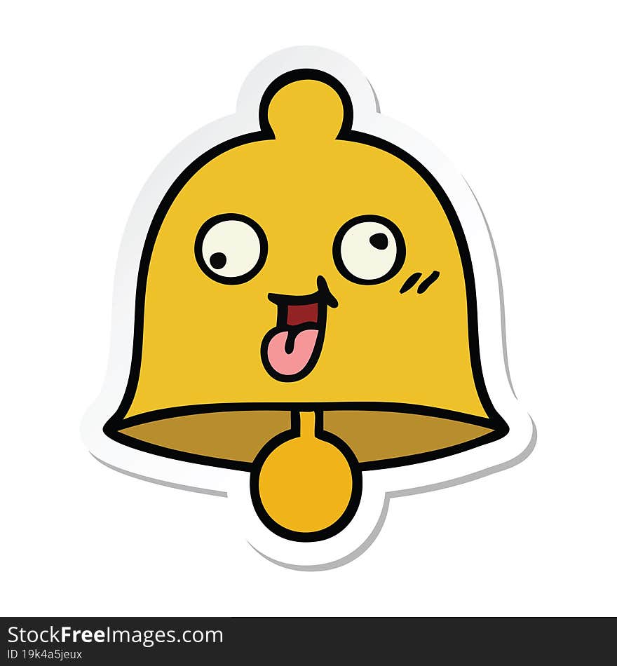 Sticker Of A Cute Cartoon Bell