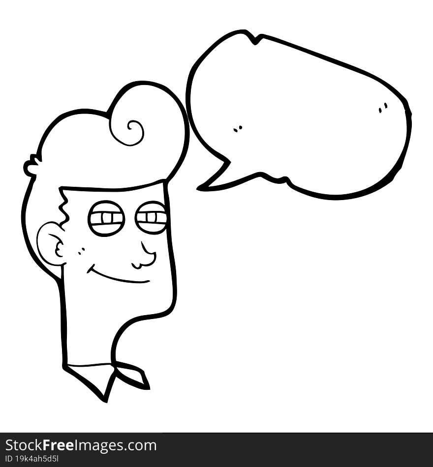 Speech Bubble Cartoon Smiling Man