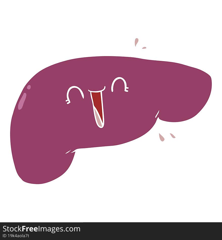 flat color style cartoon liver