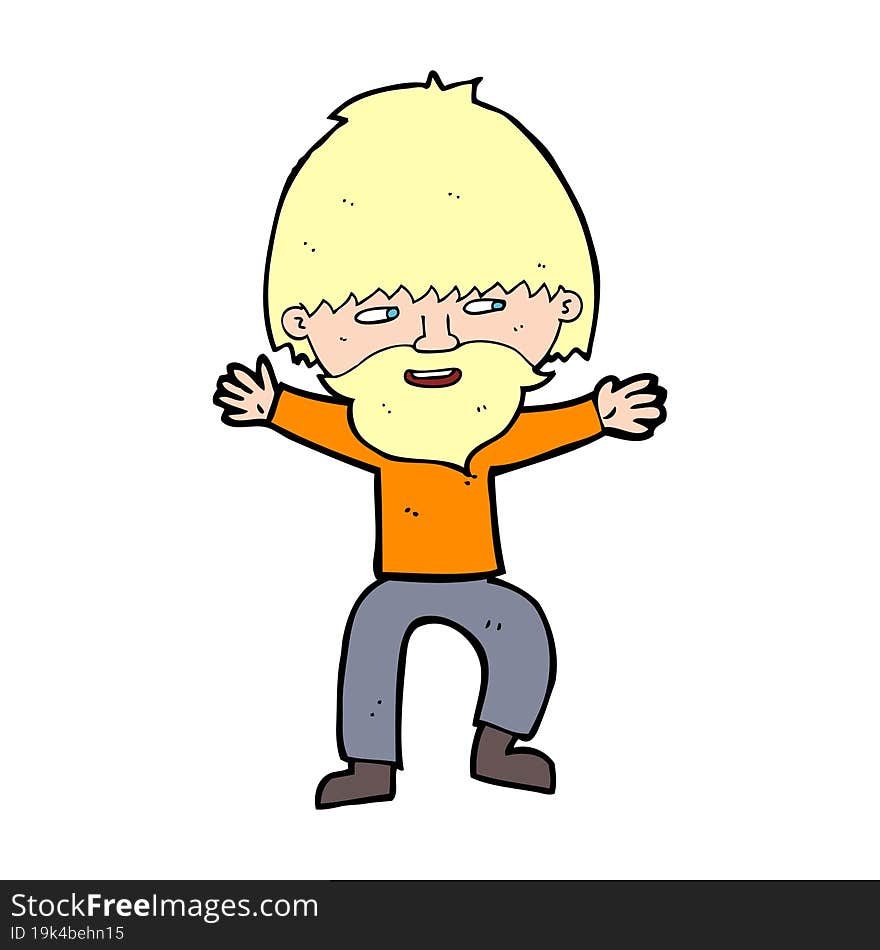 Cartoon Happy Man With Beard