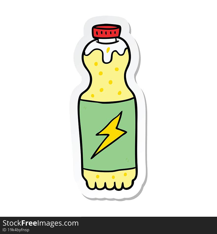 sticker of a cartoon soda bottle