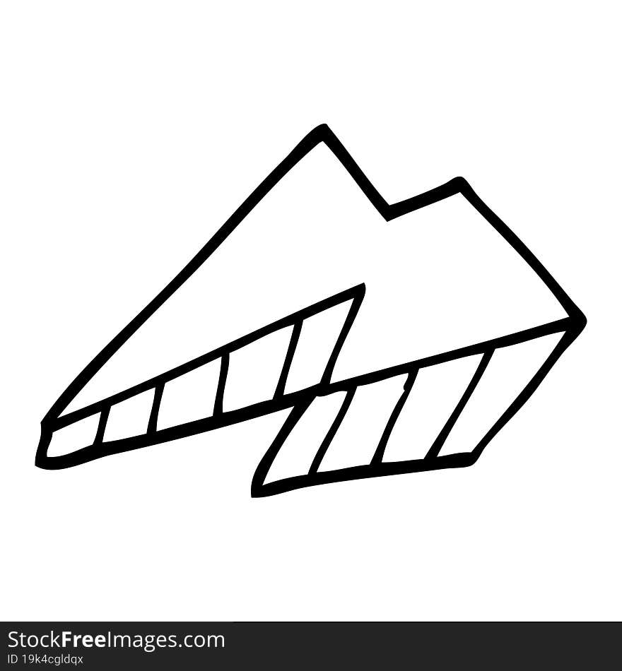 line drawing cartoon lightning bolt