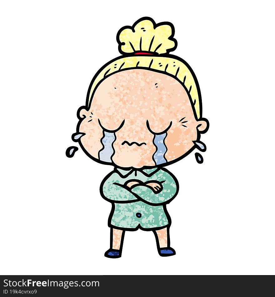 cartoon crying old lady. cartoon crying old lady