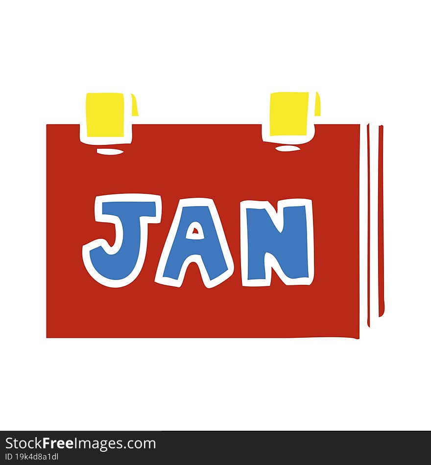 Cartoon Doodle Of A Calendar With Jan