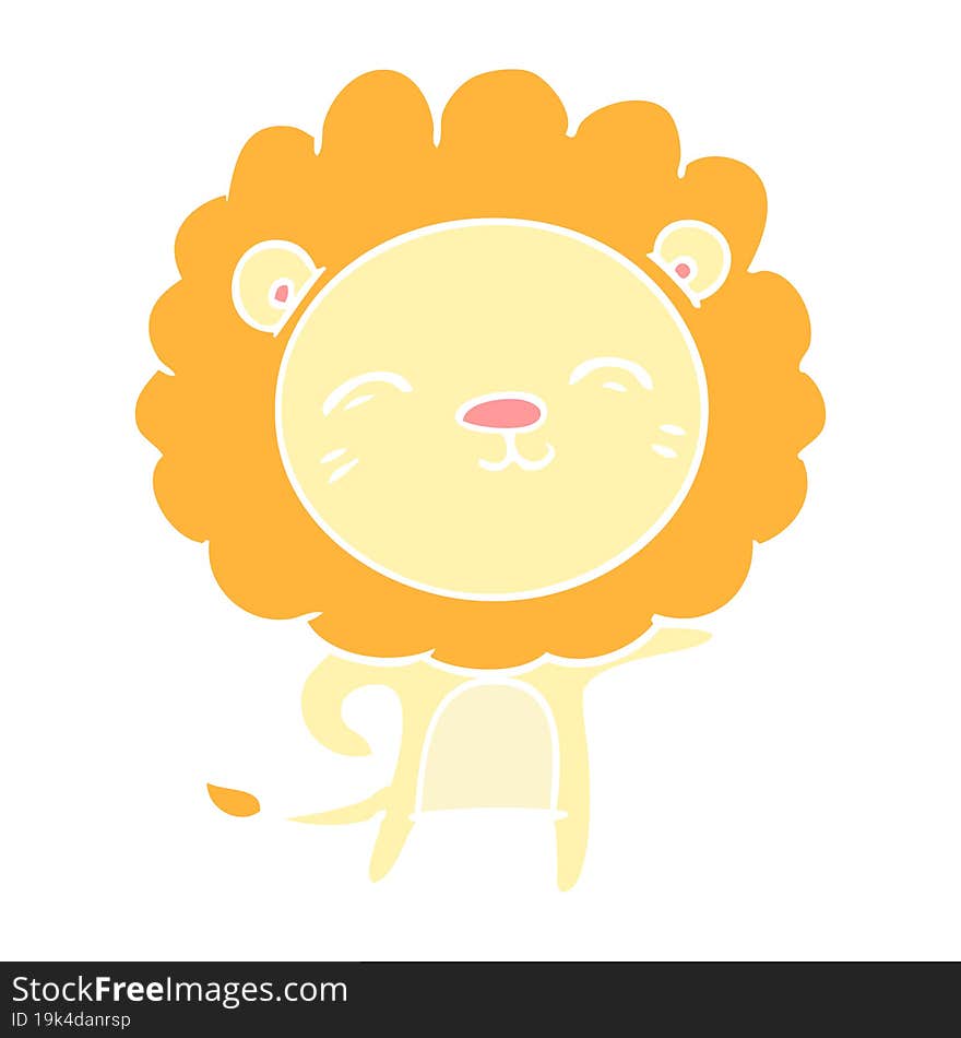 flat color style cartoon lion