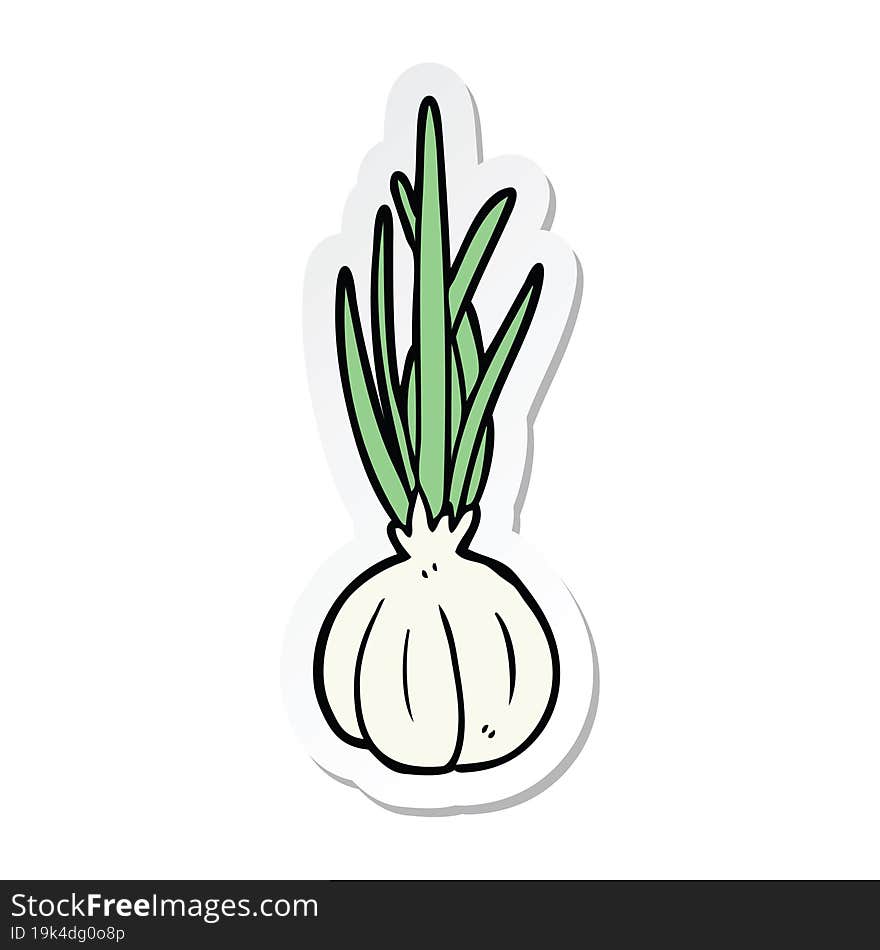 sticker of a cartoon garlic