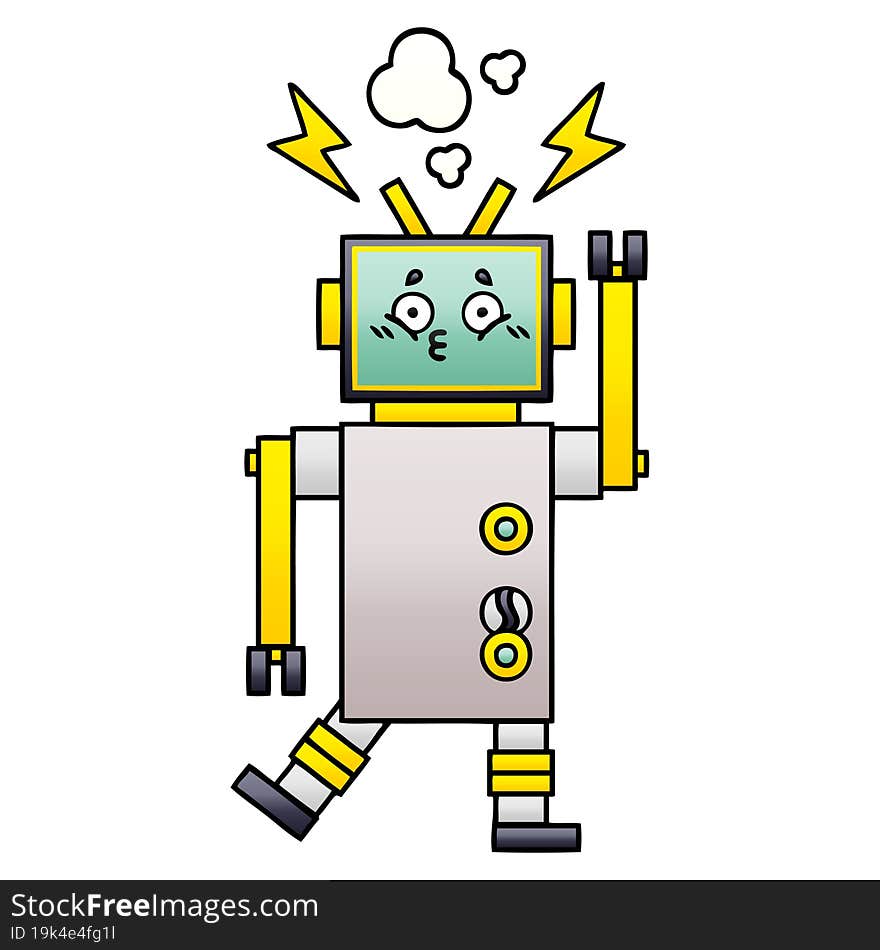 Gradient Shaded Cartoon Robot