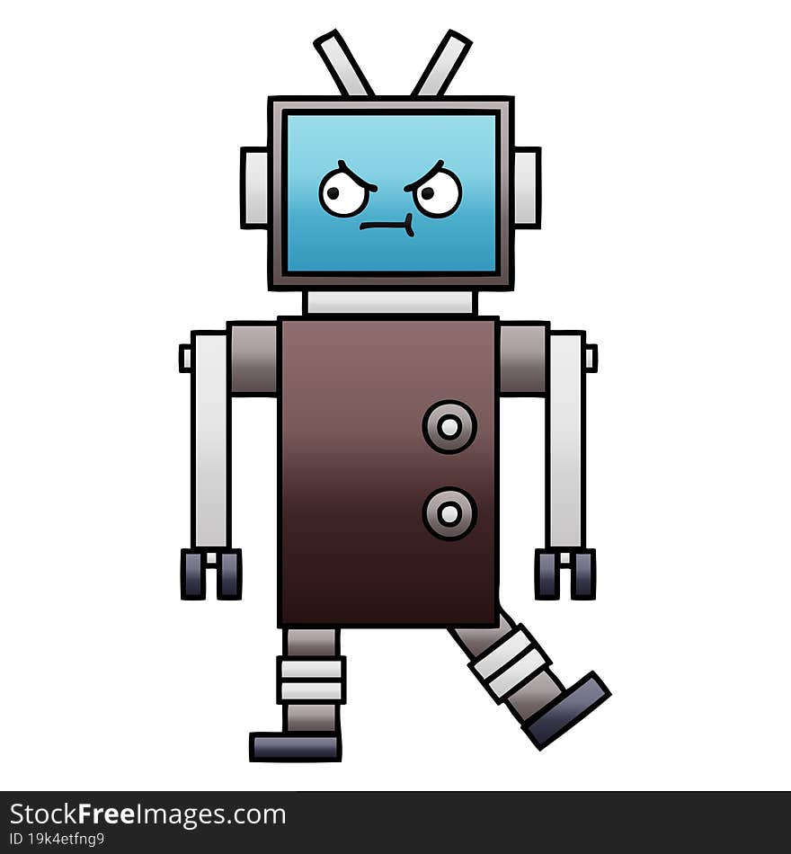 Gradient Shaded Cartoon Robot