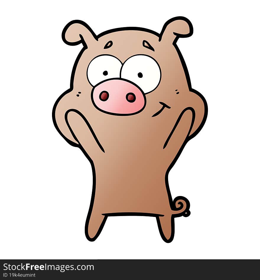 happy cartoon pig. happy cartoon pig