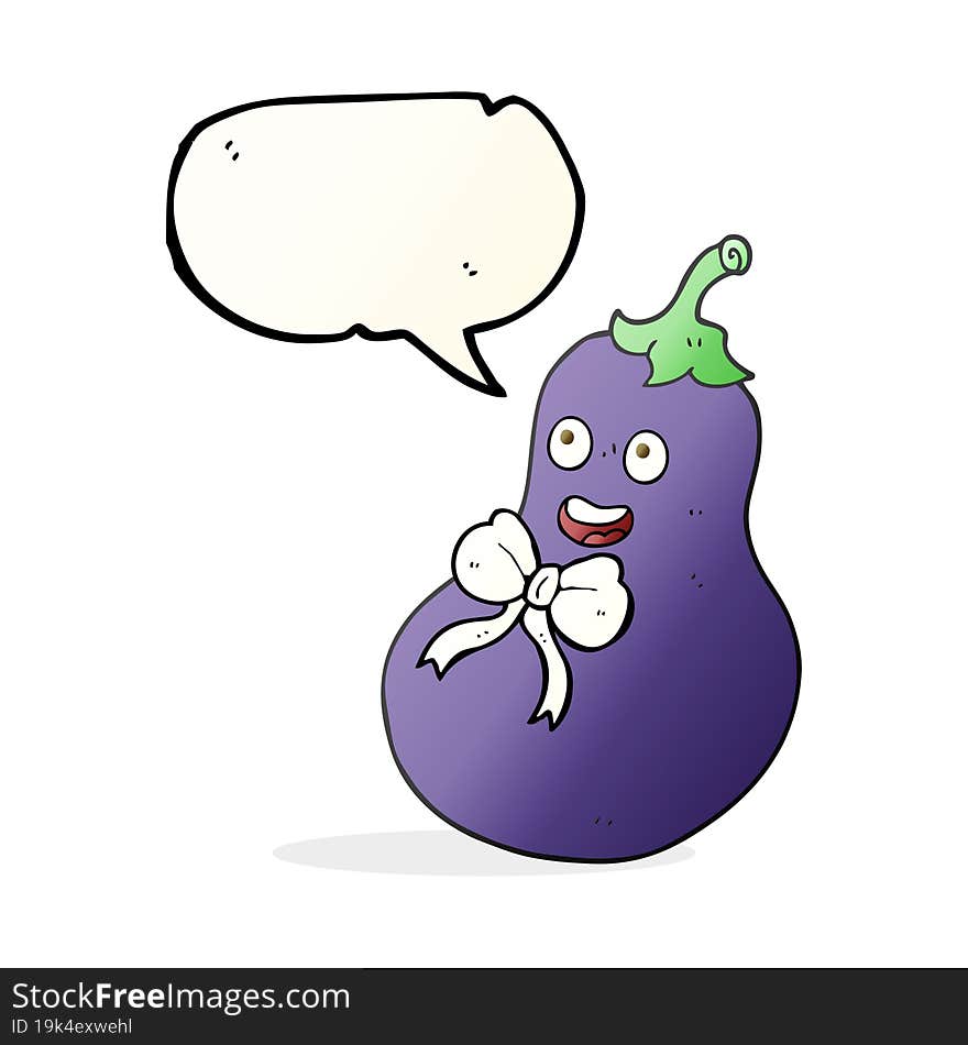 Speech Bubble Cartoon Eggplant