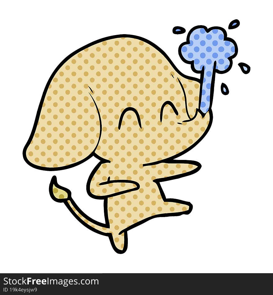 cute cartoon elephant spouting water. cute cartoon elephant spouting water