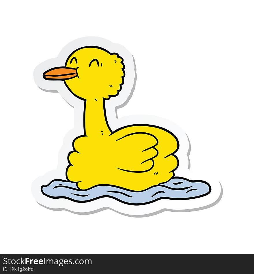 sticker of a cartoon duck