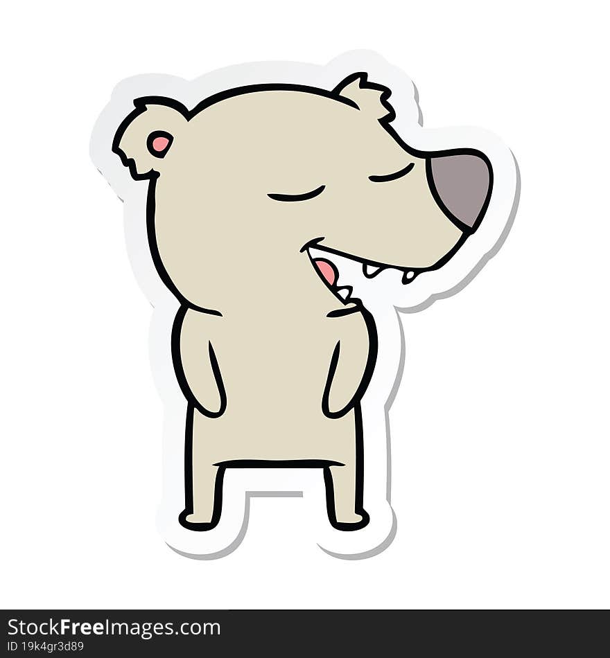 Sticker Of A Cartoon Bear