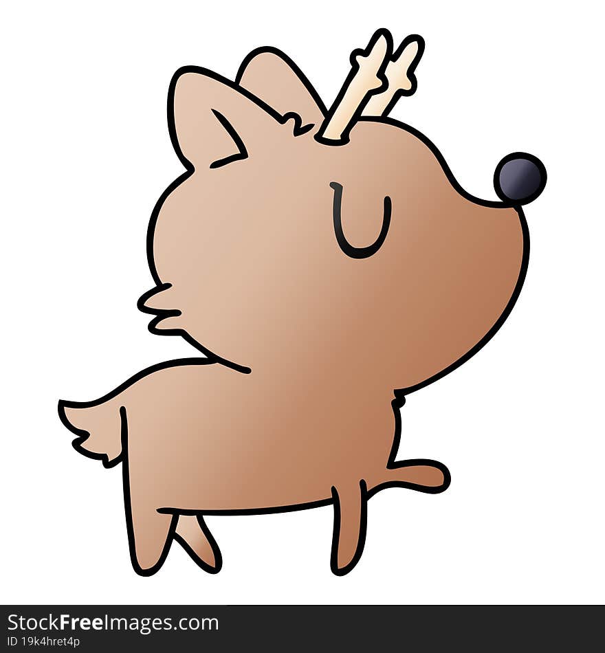 gradient cartoon of  kawaii cute deer