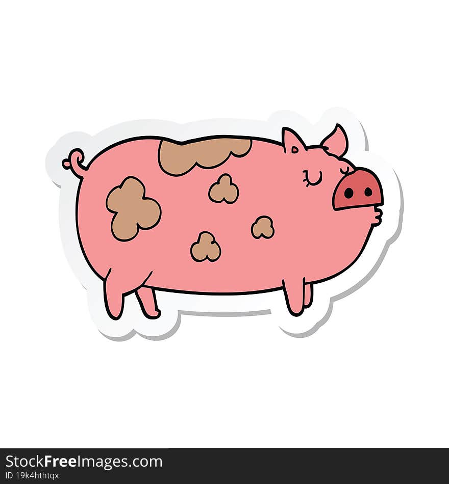 sticker of a cartoon pig