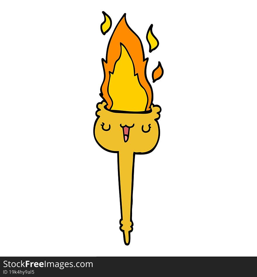 cartoon flaming torch