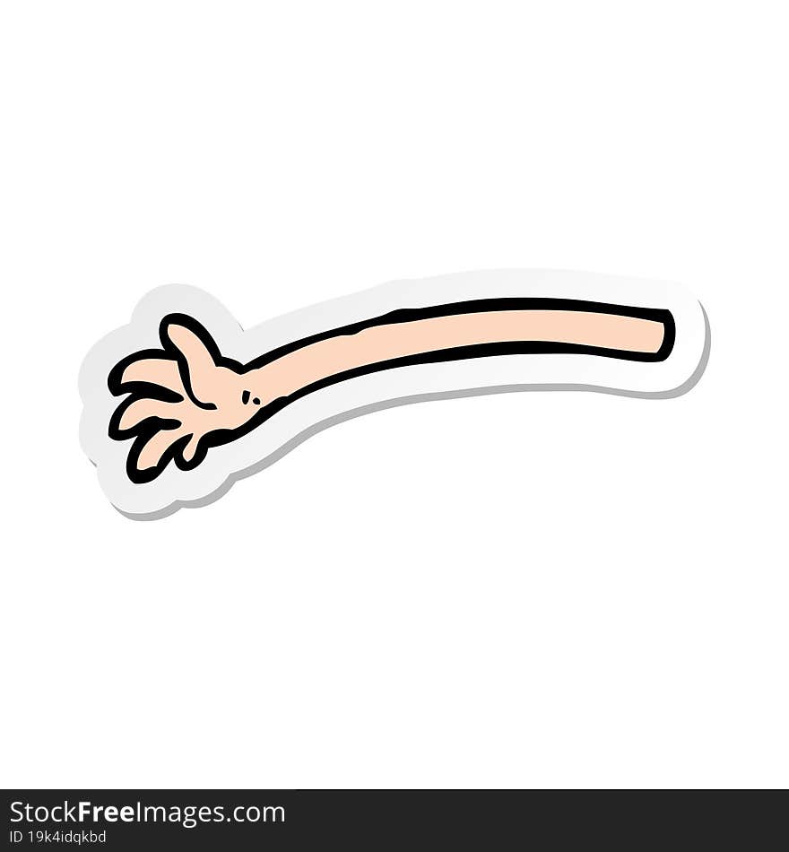 Sticker Of A Cartoon Arm