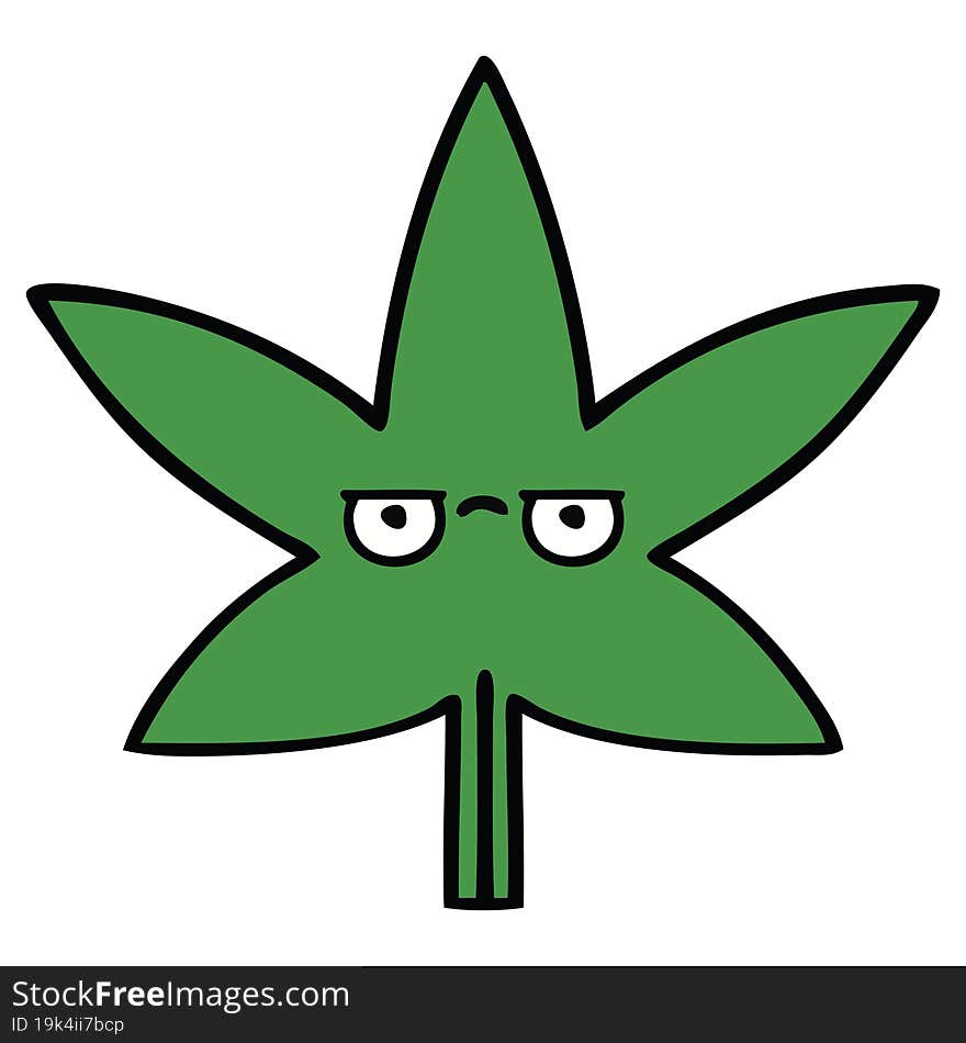 cute cartoon of a marijuana leaf. cute cartoon of a marijuana leaf