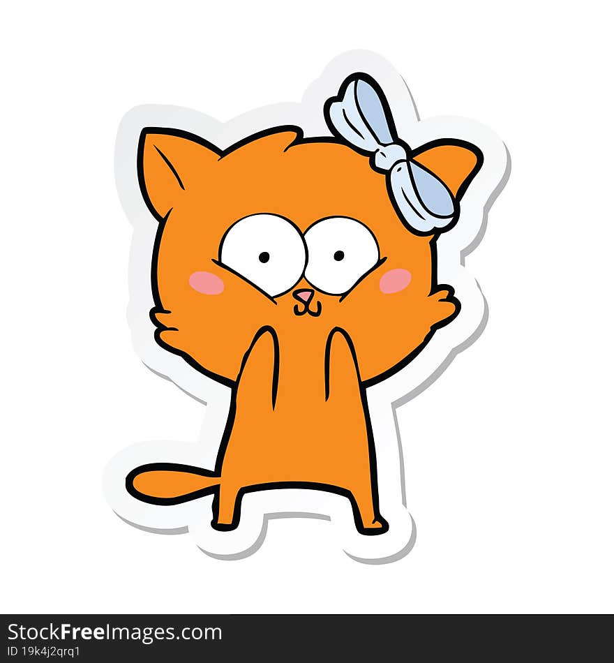 Sticker Of A Cartoon Cat