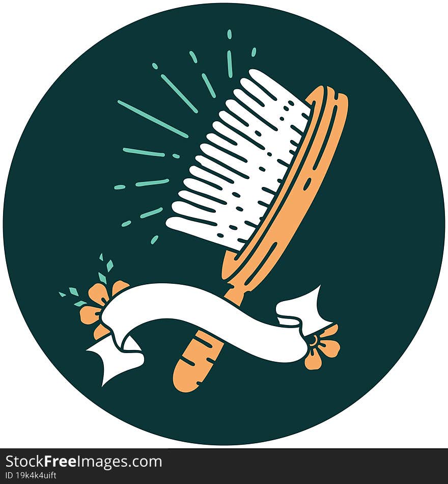 icon of tattoo style hairbrush