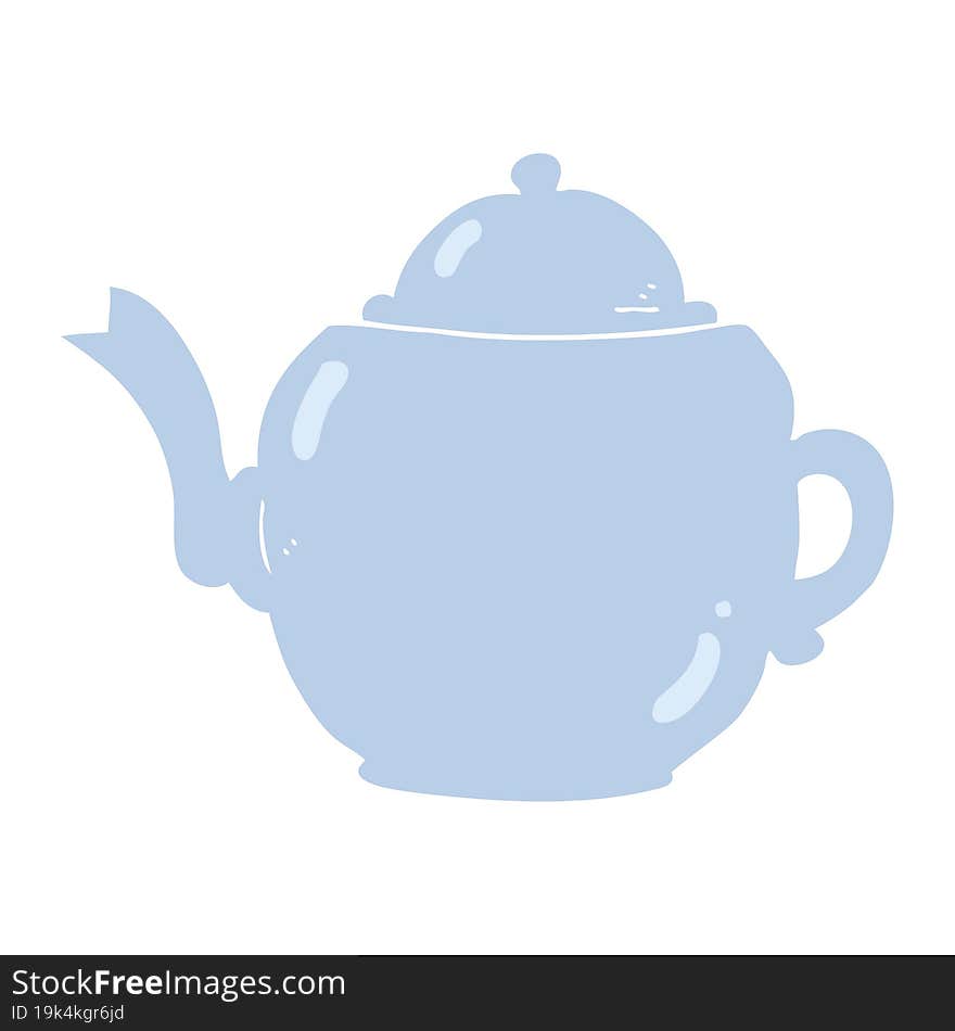 flat color illustration of a cartoon teapot