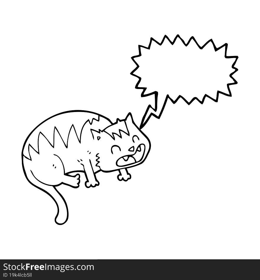 Speech Bubble Cartoon Cat