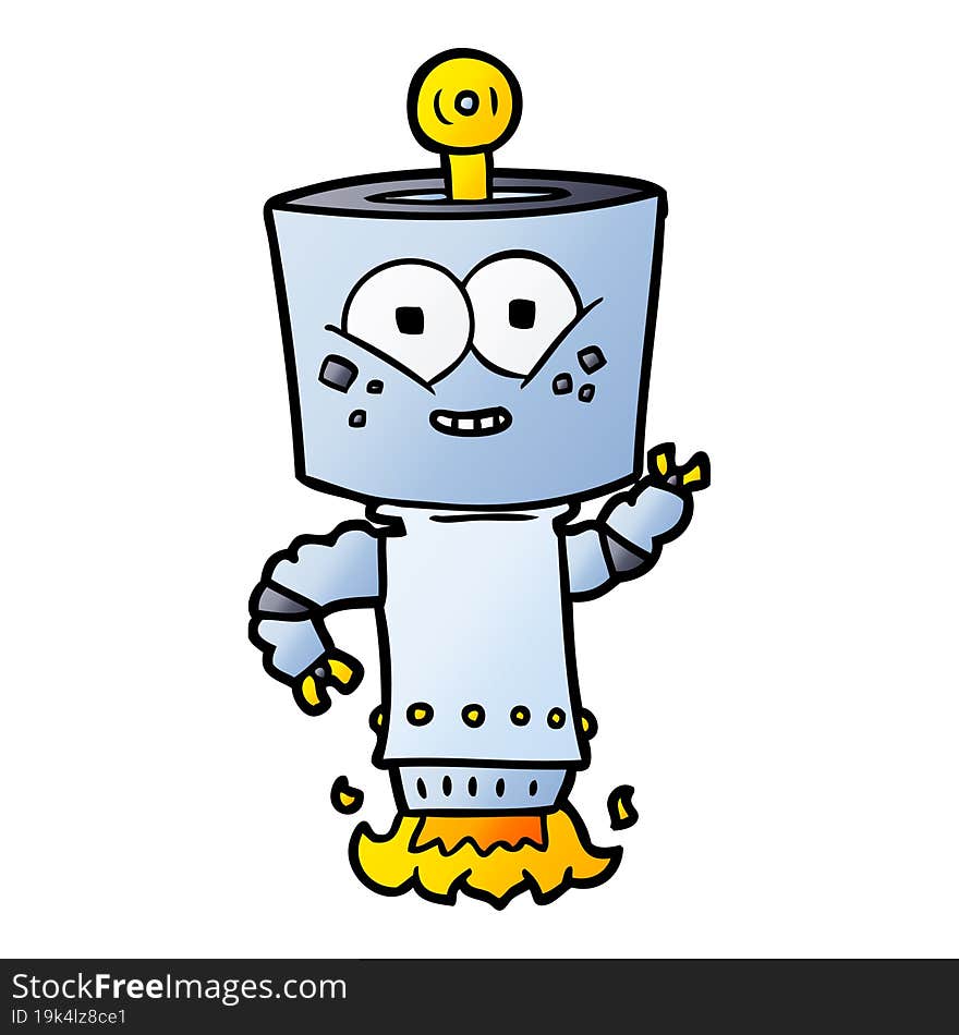 happy cartoon robot. happy cartoon robot