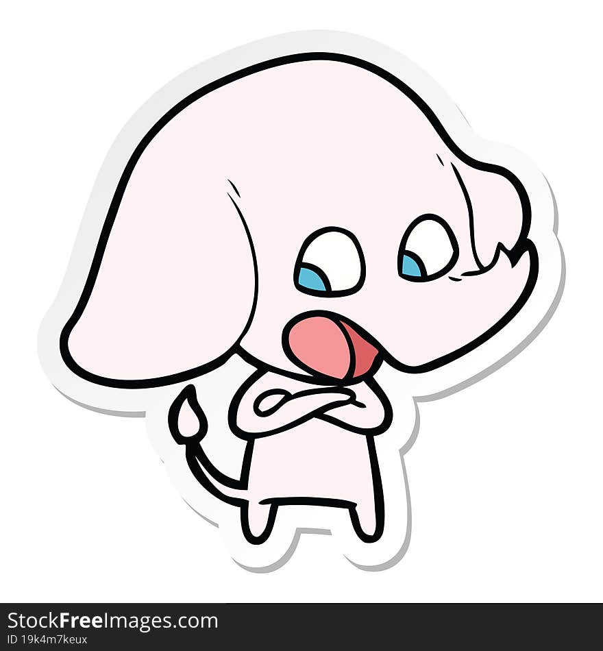 sticker of a cute cartoon elephant