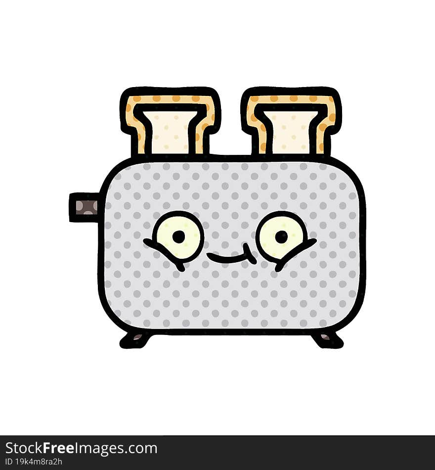 comic book style cartoon of a toaster