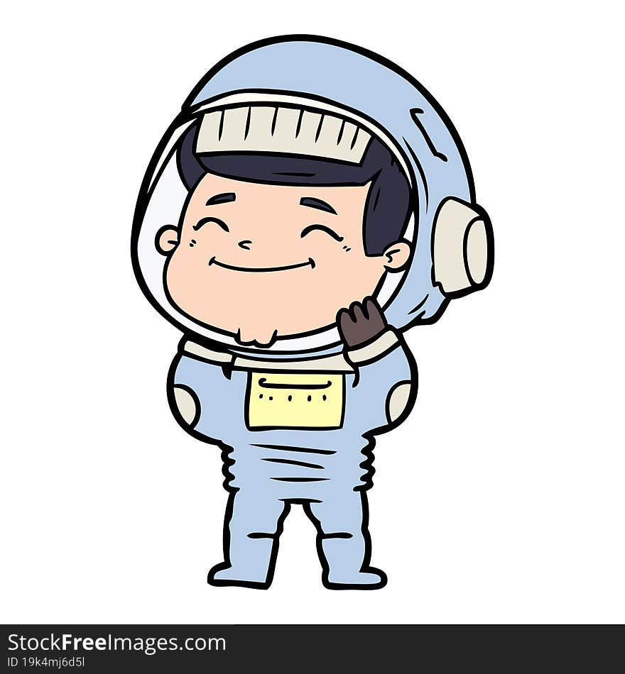 happy cartoon astronaut. happy cartoon astronaut