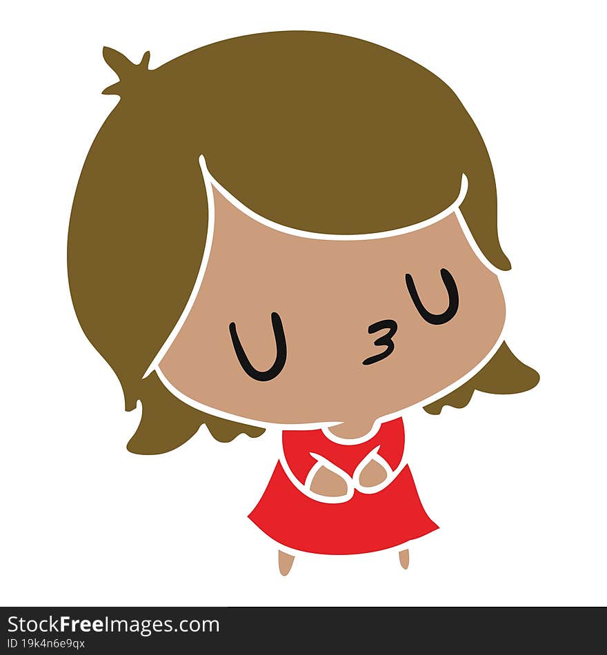 cartoon illustration of a cute kawaii girl. cartoon illustration of a cute kawaii girl