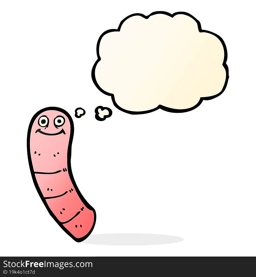 cartoon worm with thought bubble