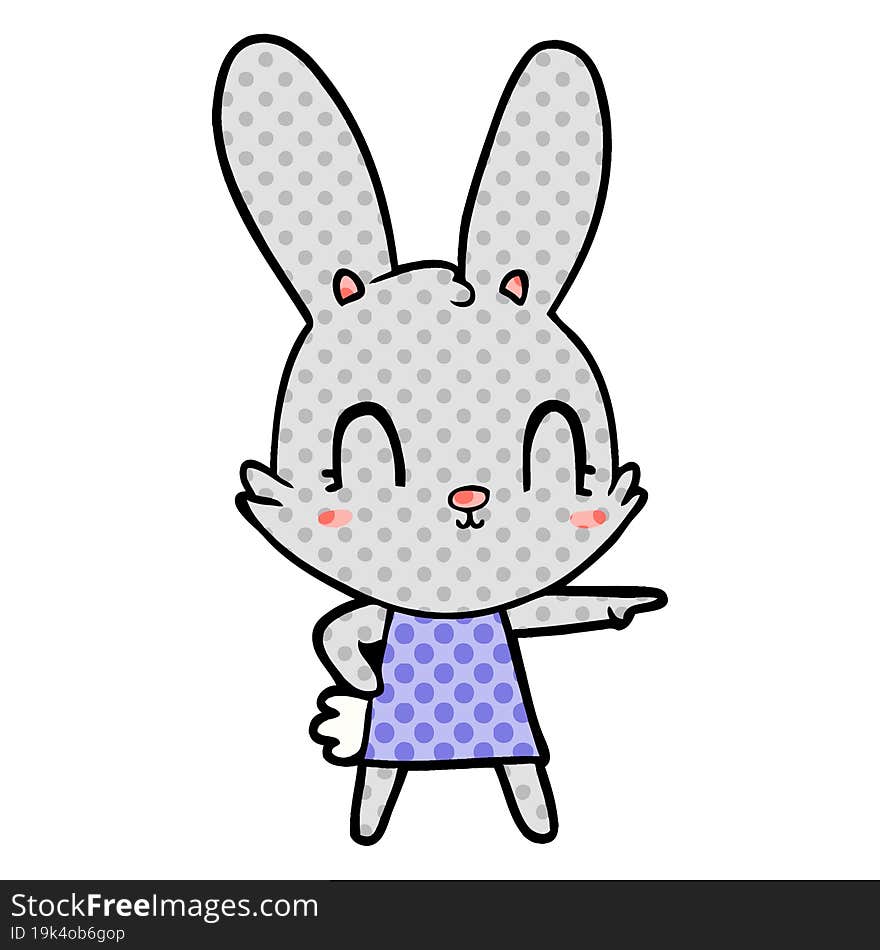 cute cartoon rabbit in dress. cute cartoon rabbit in dress