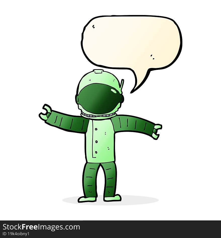 Cartoon Astronaut With Speech Bubble