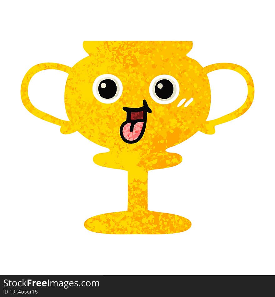 Retro Illustration Style Cartoon Trophy