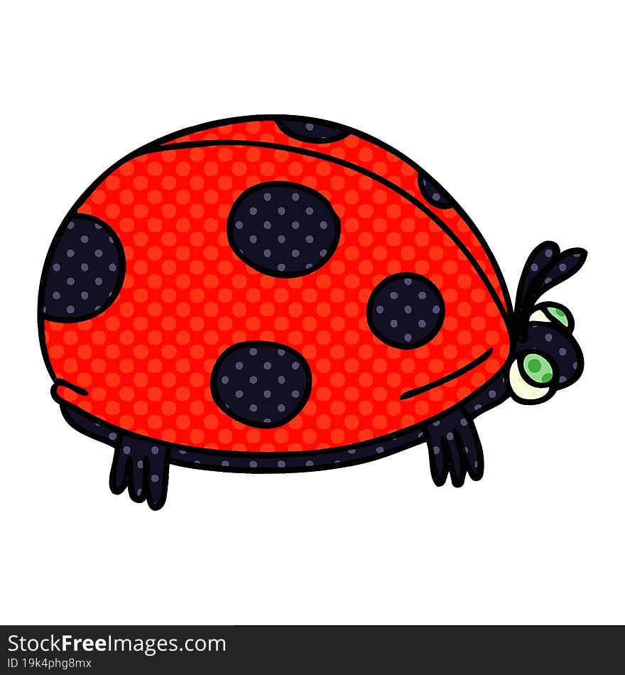 comic book style quirky cartoon ladybird. comic book style quirky cartoon ladybird