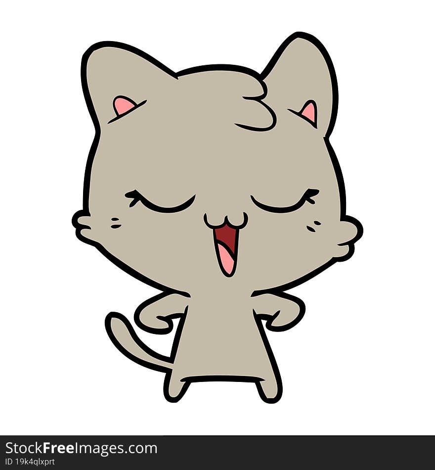 happy cartoon cat. happy cartoon cat