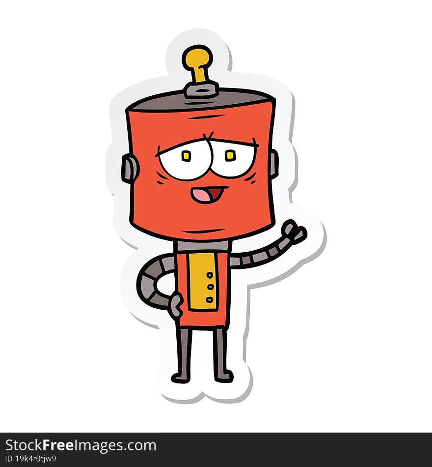 sticker of a cartoon robot