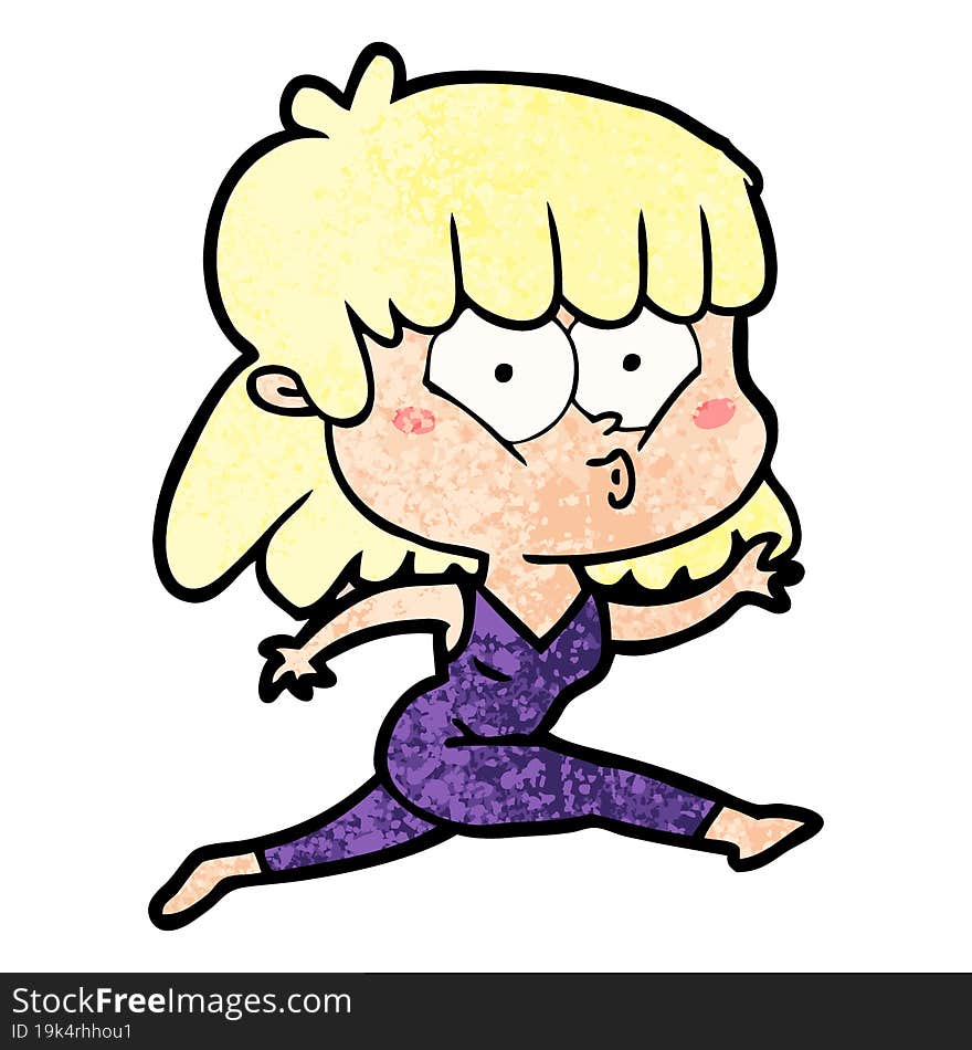 cartoon woman running. cartoon woman running