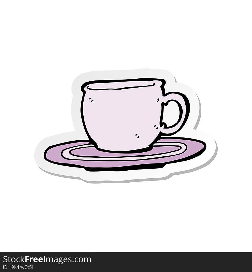 sticker of a cartoon tea cup