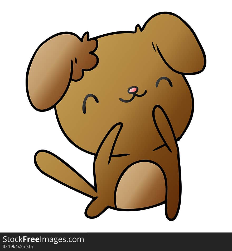 gradient cartoon illustration kawaii of a cute dog. gradient cartoon illustration kawaii of a cute dog