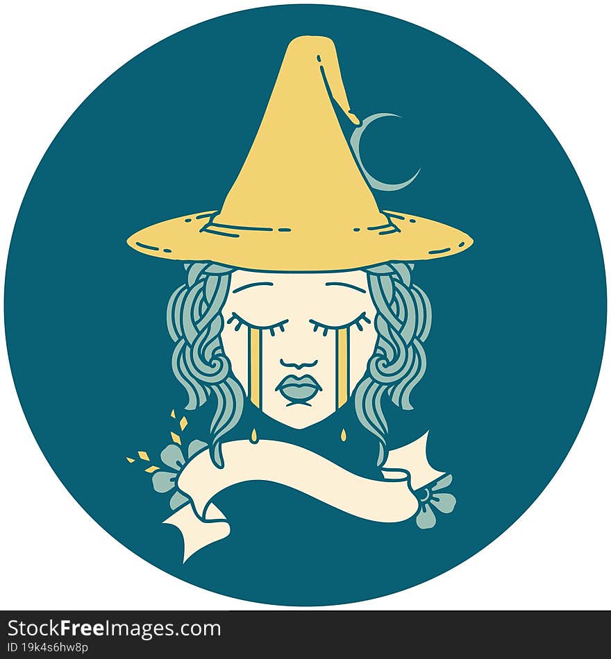 human witch character face illustration