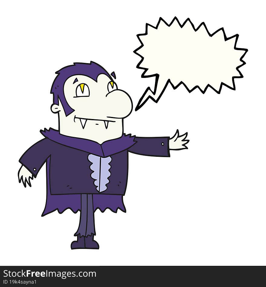 speech bubble cartoon vampire