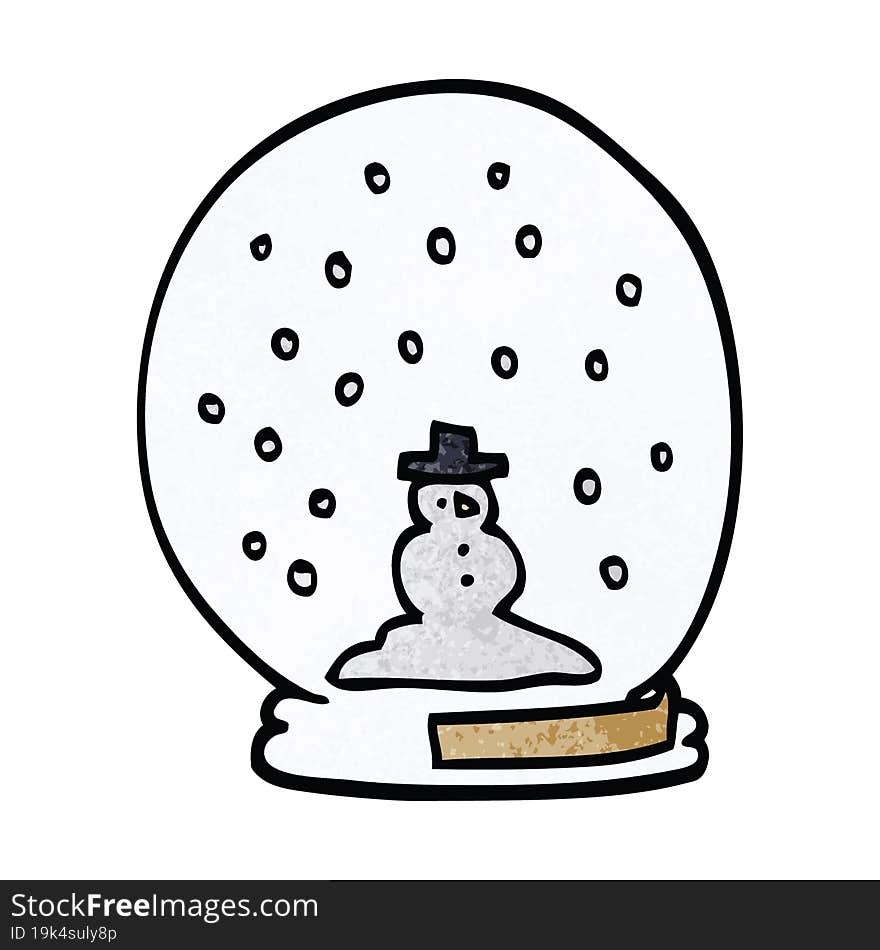 cartoon doodle snowglobe