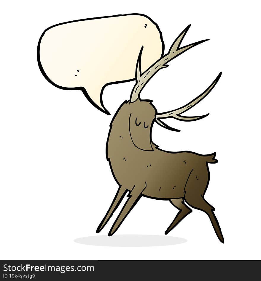 cartoon stag with speech bubble