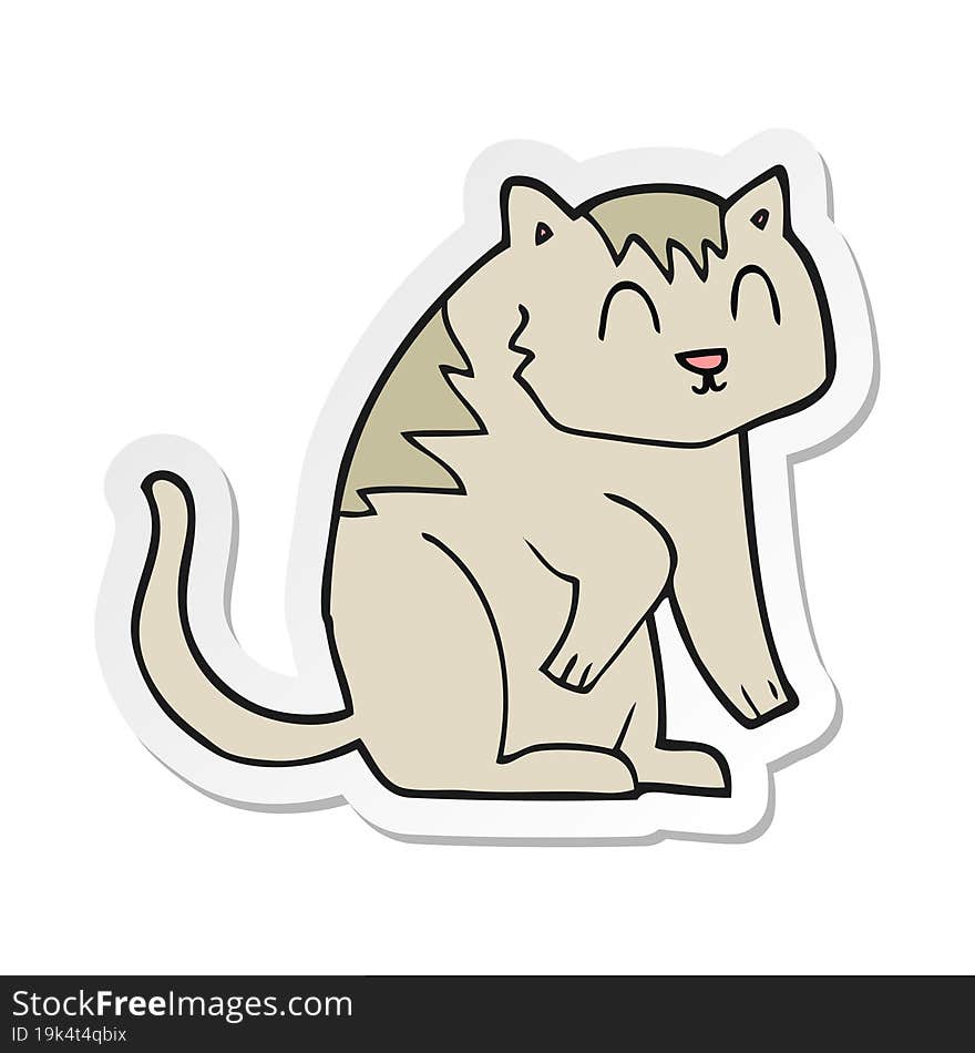 sticker of a cartoon cat