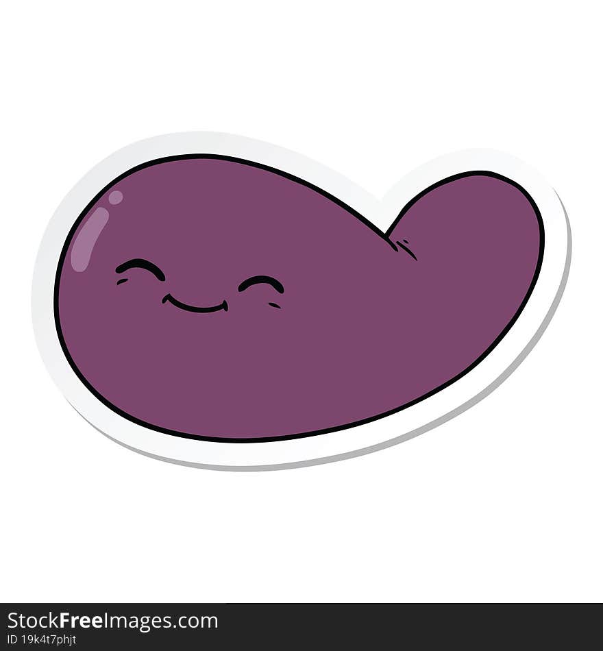 sticker of a cartoon gall bladder