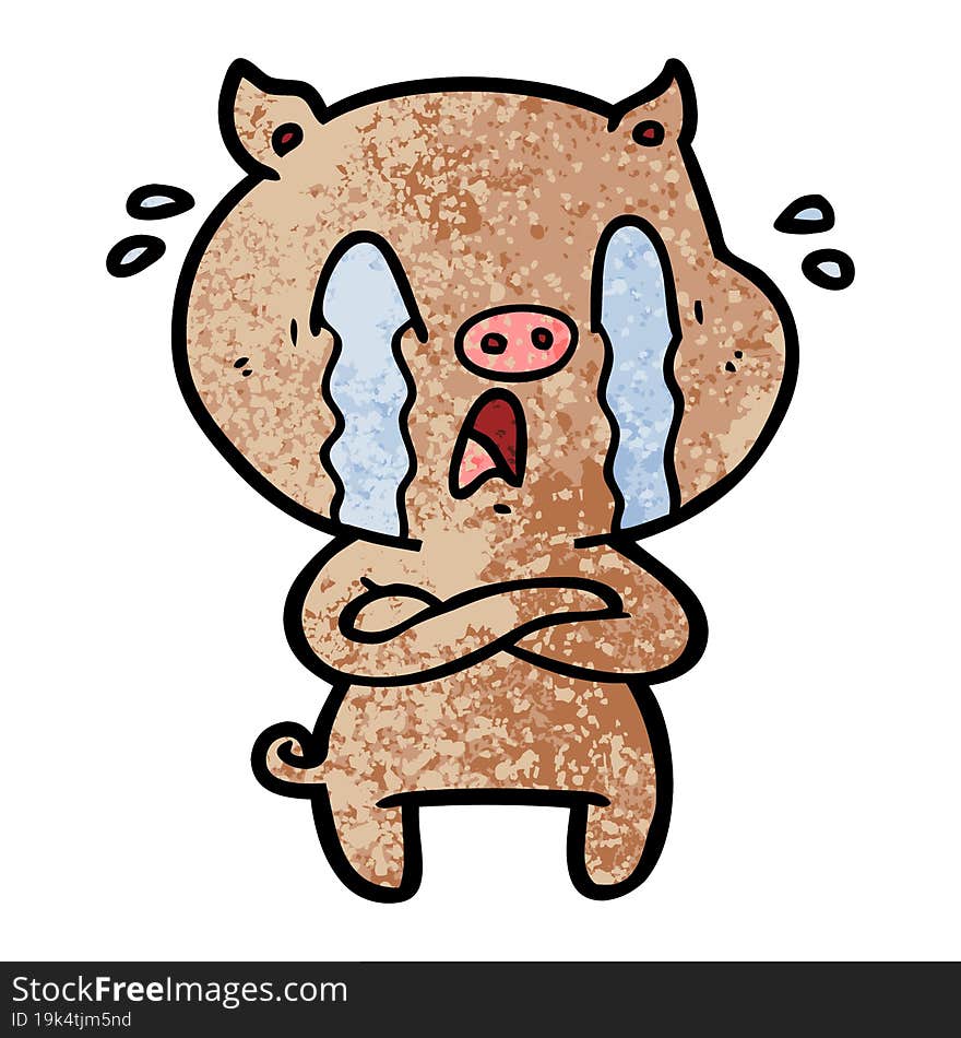 crying pig cartoon. crying pig cartoon