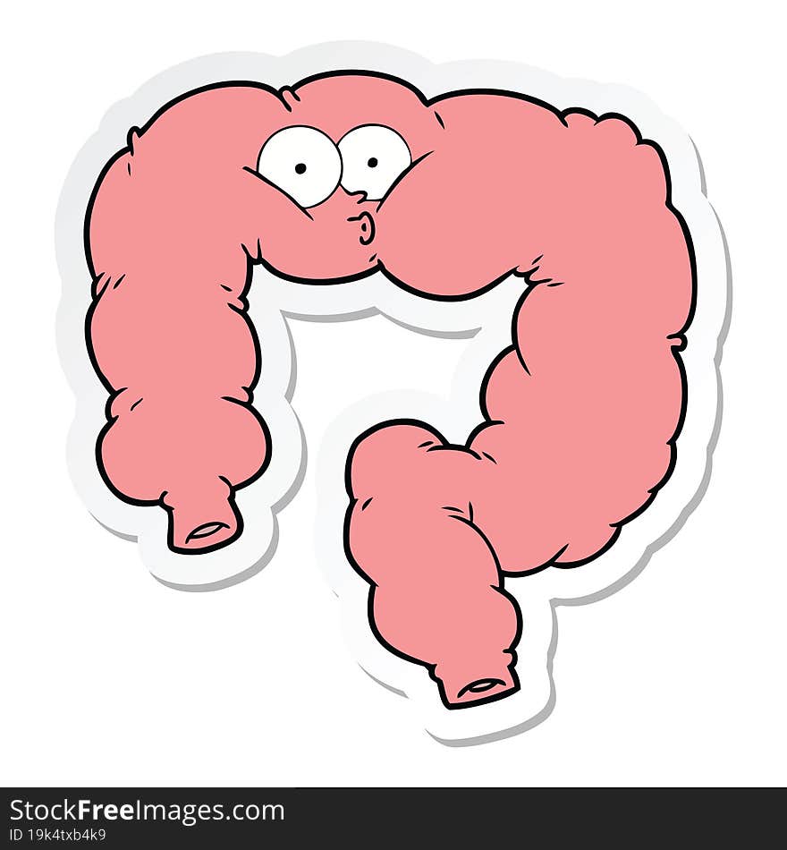 Sticker Of A Cartoon Surprised Colon